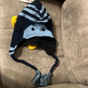 Striped Knit Animal Hat with Tassels